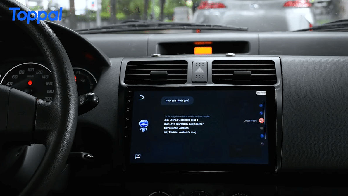 Android araç ana ünitesinde çalışan Toppal AI Sesli Asistan